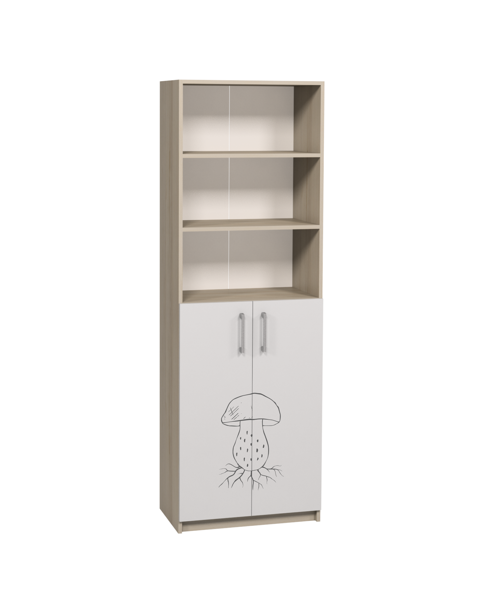 Шафа 2-дверна з фотодруком для кабінетів біології, напівзакрита з полицями, АЛМАНТ, 702х405х2115 мм.